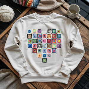Granny Squares Heart Sweatshirt