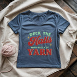 Deck The Hall With Yarn Lady V-neck