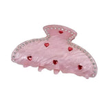 Korean Heart Rhinestone Hair Claw