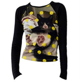 Lazy Kitty Polka Dot Top