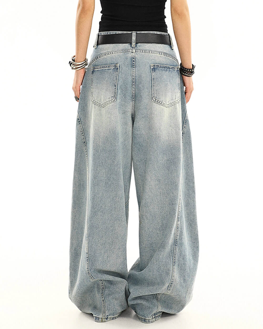 Skater Girl Distressed Baggy Jeans