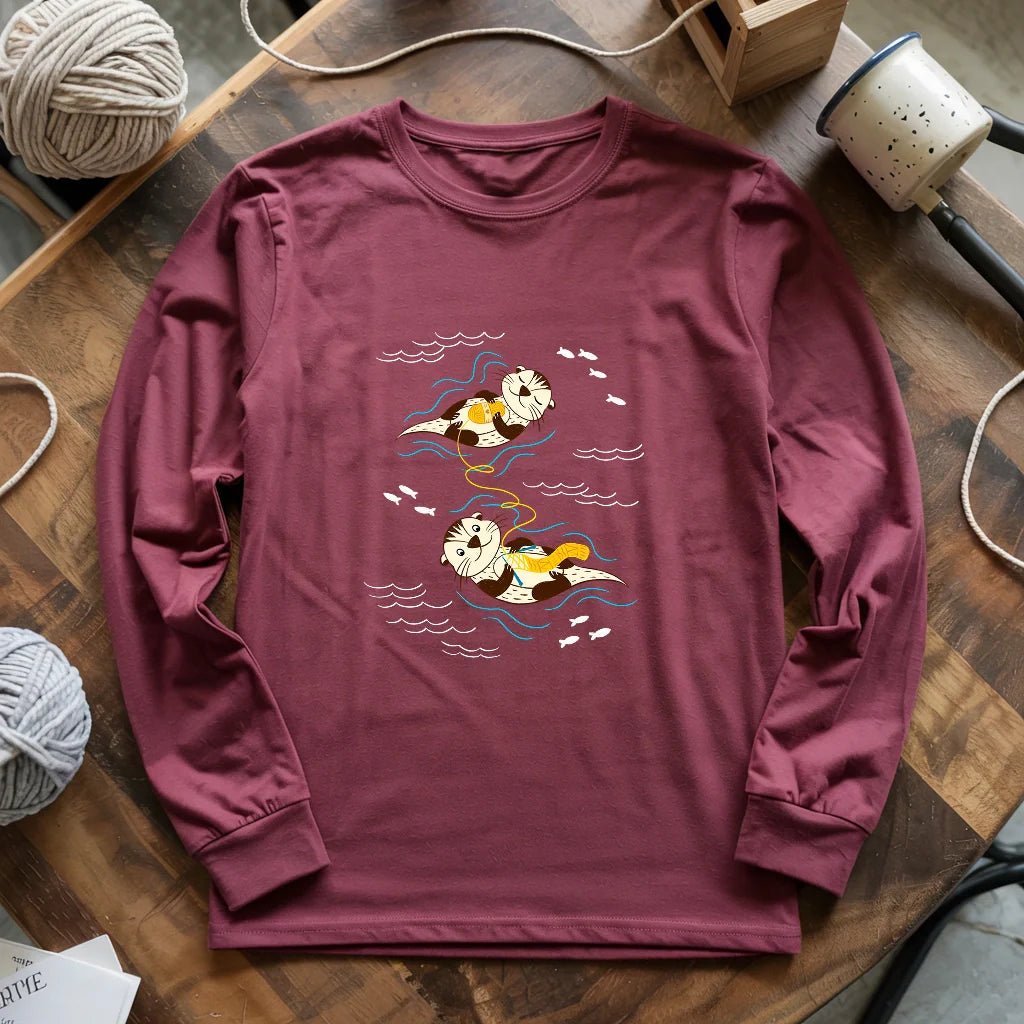 Otterly Knitting Away Long Sleeve T-shirt