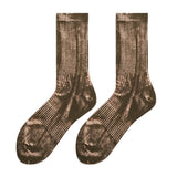 Metallic Ribbed Socks