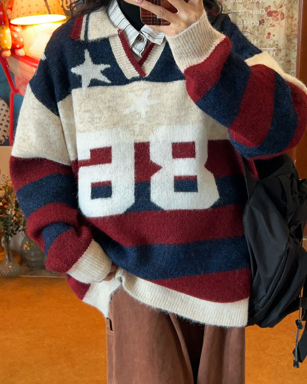 Oversized College Number Sweater