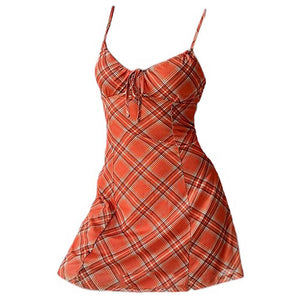 Preppy Style Plaid Mini Dress