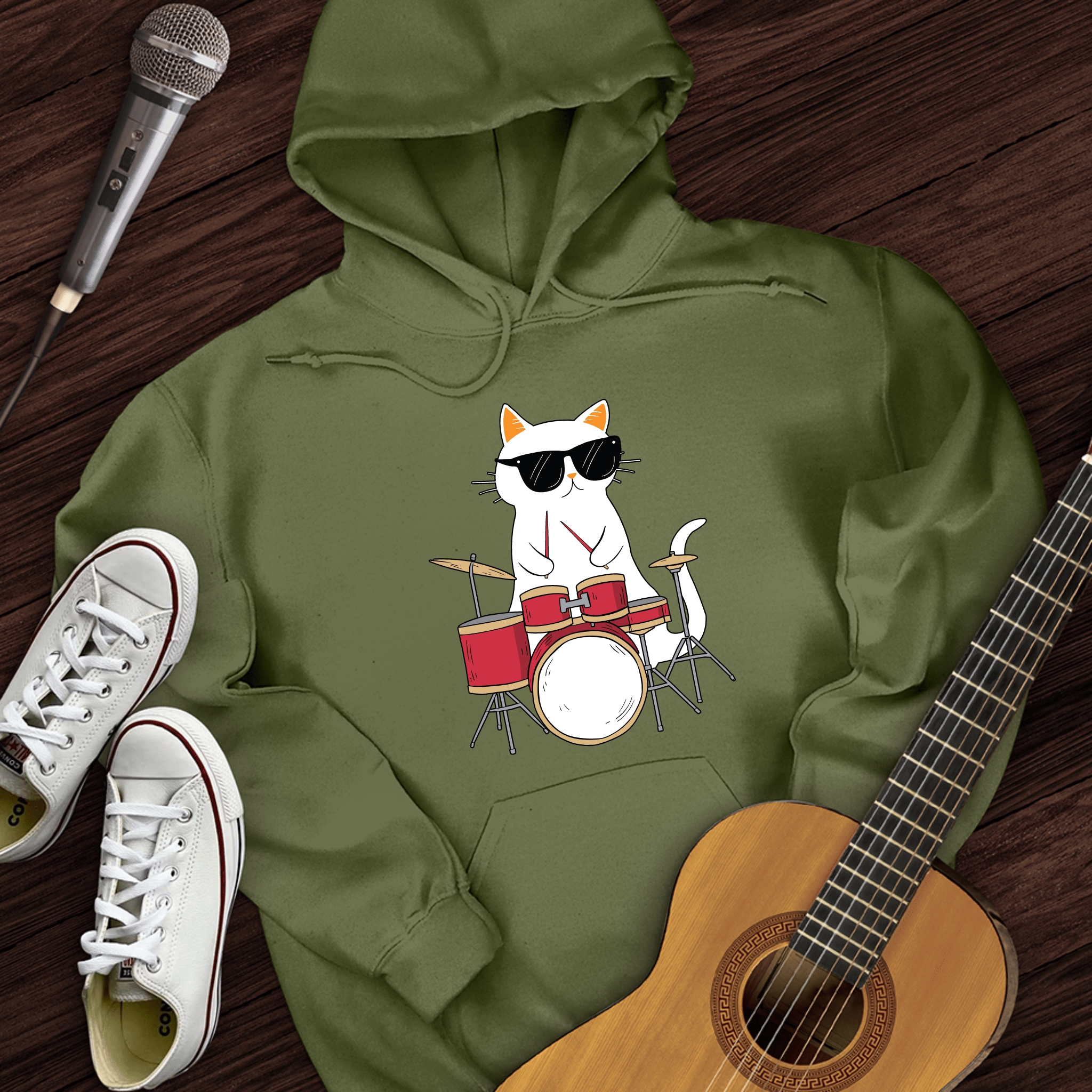 Drummer Cat Hoodie