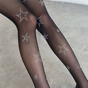 Star Girl Rhinestone Tights