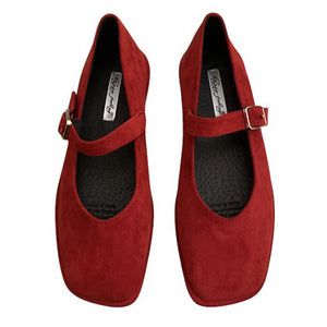Basic Things Suede Mary Jane Flats