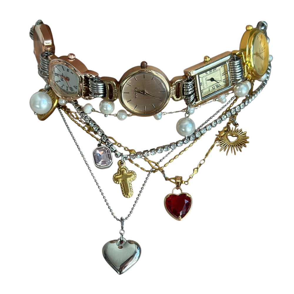 Vintage Layered Charm Necklace Set