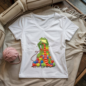 Yarn Frogging Lady V-neck