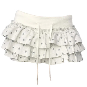 Star Girl Ruffled Mini Skirt